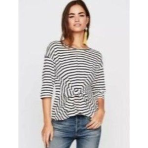 🌞Sale Express One Eleven Navy Stripes Tie Front Top Size Medium